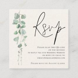 Modern Sage Eucalyptus Cream QR Bröllop OSA Tilläggskort