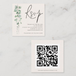 Modern Sage Eucalyptus Cream QR Bröllop OSA Tilläggskort