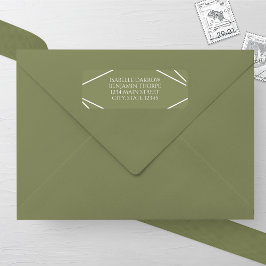Modern Sage Green and White Wedding Address Label Returadress Etikett