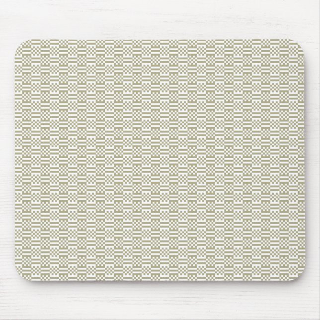 Modern Sage Green Geometric Pattern Mouse Pad Musmatta (Framsidan)