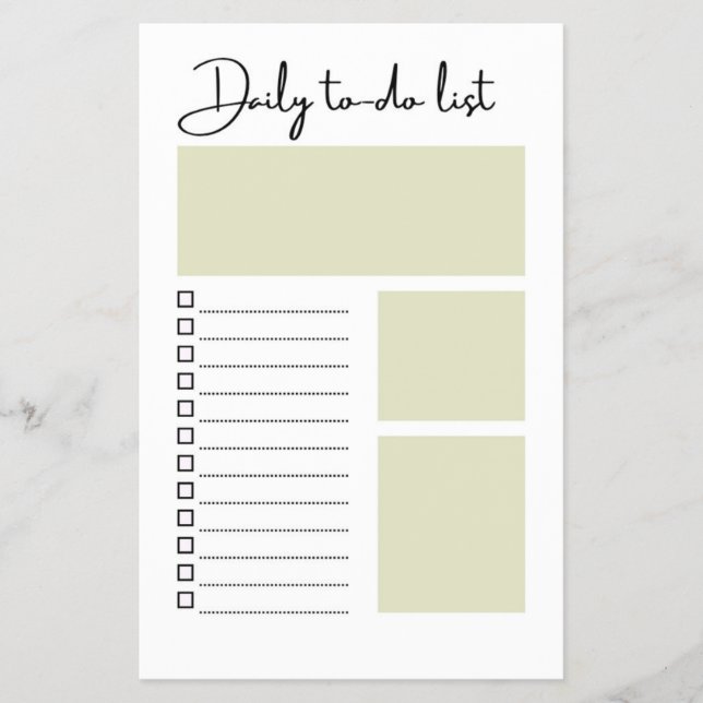 Modern Sage Green Minimalist Daily To-Do List Flygblad (Framsidan)