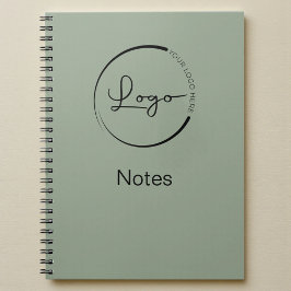 Modern Sage Green Minimalist Logo Professional Anteckningsbok
