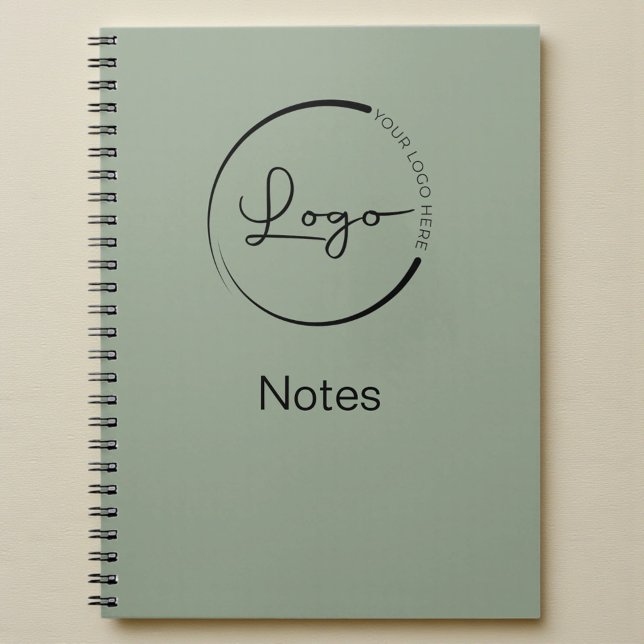 Modern Sage Green Minimalist Logo Professional Anteckningsbok (Skapare uppladdad)