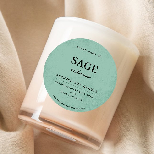 Modern Sage Green Rustic Runt Klistermärke (Skapare uppladdad)