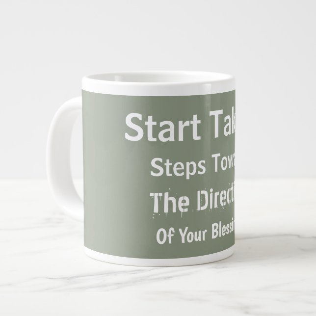 Modern Sage Green Uplifting Everyday Faith  Jumbo Mugg (Framsida vänster)