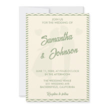 Modern Sage Green Wavy Stripe Wedding