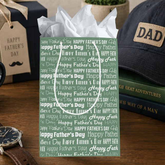 Modern Sage Green White Typography Father’s Day (Skapare uppladdad)