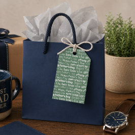 Modern Sage Green White Typography Father’s Day Presentetikett