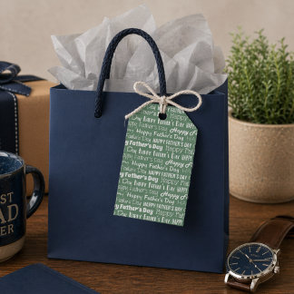 Modern Sage Green White Typography Father’s Day Presentetikett