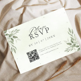 Modern Sage Greenery QR Code Save the Date  Spara Datumet