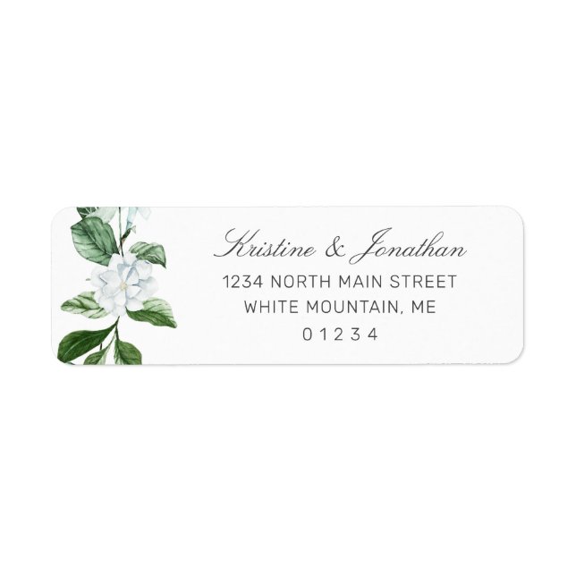 Modern Sage Greenery Wandey Blommigt Returadress Returadress Etikett (Framsidan)