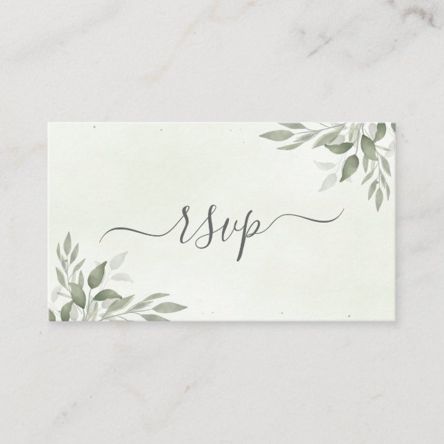 Modern Sage Greenery Wedding RSVP Enclosure Card Tilläggskort (Framsida)