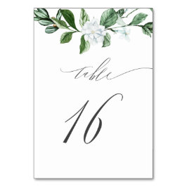Modern Sage Greenery White Blommigt nr 16 Bröllop Bordsnummer