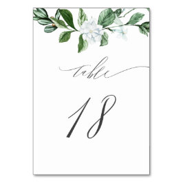 Modern Sage Greenery White Blommigt nr 18 Bröllop Bordsnummer