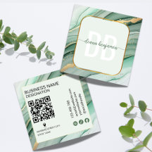 Modern Sage Grön Guld monogram Qr-kod