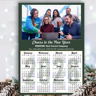 Modern Sage Grönt 2025 Calendar Business Magnetic