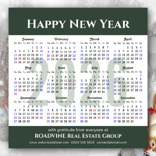 Modern Sage Grönt 2025 Calendar Business Magnetic