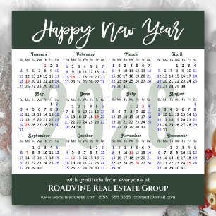 Modern Sage Grönt 2026 Calendar Business Magnetic