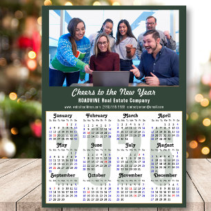 Modern Sage Grönt 2026 Calendar Business Photo Julkort