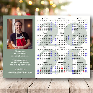 Modern Sage Grönt 2026 Calendar Photo Magnetic