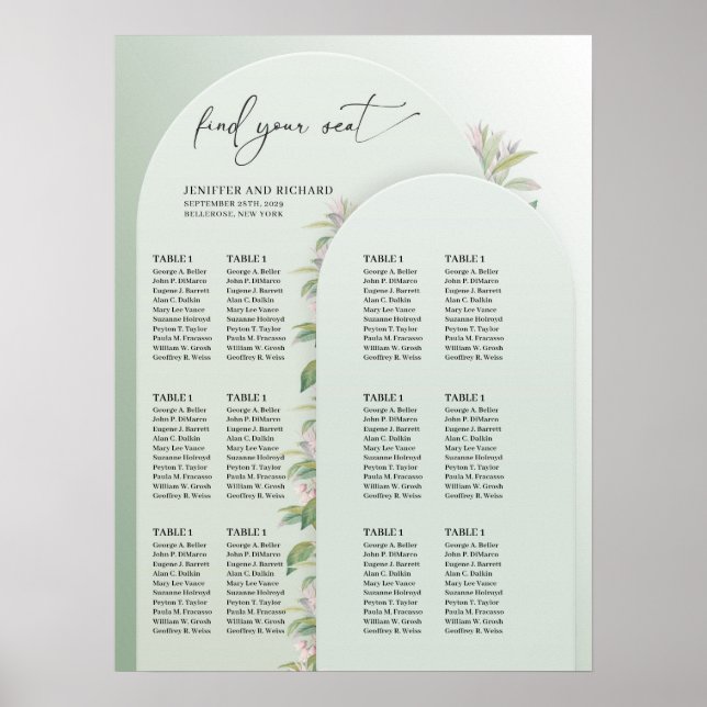 Modern sage grönt boho arch  vår blommigt poster (Framsidan)