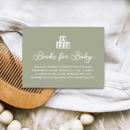 Modern Sage Grönt Bokar för Baby Card Tilläggskort
