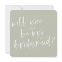 Modern Sage Grönt Calligraphy Bridesmaid Frieri
