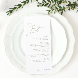 Modern Sage Grönt Calligraphy Bröllop Meny
