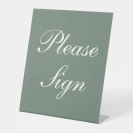 Modern Sage Grönt Elegant Vitskript Bröllop