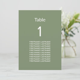Modern Sage Grönt Guest Namn Bord Card