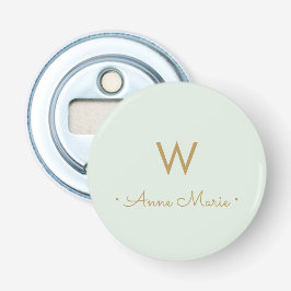 Modern Sage Grönt Guld-skript Monogram Flasköppnare