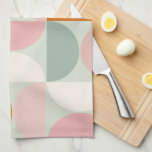 Modern Sage-Grönt i Mönster i den  Orangen i mitte Kökshandduk<br><div class="desc">Retro i mitten av århundradet moderna mönster - abstraktens geometriska former - minimalistisk grönt för mönster,   rosa,  Orange och krämvit.</div>