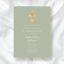 Modern Sage Grönt Kor Religiösa First Communion