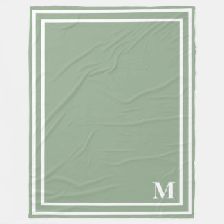 Modern Sage Grönt Monogram Fleecefilt