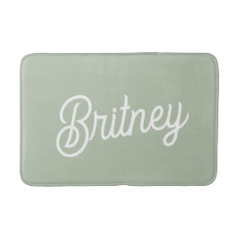 Modern Sage Grönt Personlig Monogram och Namn Badrumsmatta