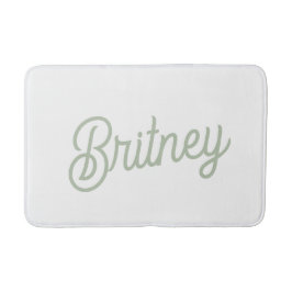 Modern Sage Grönt Personlig Monogram och Namn Badrumsmatta