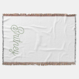 Modern Sage Grönt Personlig Monogram och Namn Filt