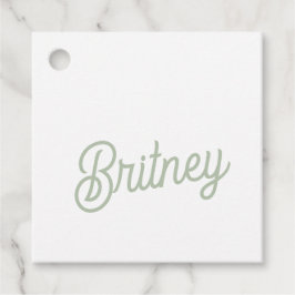 Modern Sage Grönt Personlig Monogram och Namn Gåvor Etiketter