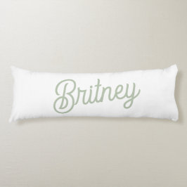 Modern Sage Grönt Personlig Monogram och Namn Kroppskudde