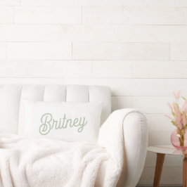 Modern Sage Grönt Personlig Monogram och Namn Lumbarkudde