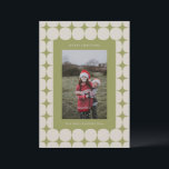 Modern Sage Grönt Photo, enkelt, medelårhundradets Julkort<br><div class="desc">Modern Grönt-fotokort för mobila medier i mitten av århundradet</div>
