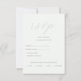 Modern Sage Grönt QR Code Initialer Bröllop OSA Kort