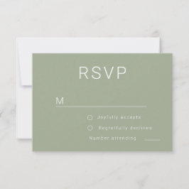 Modern Sage Grönt Ro Guld, minimalistisk Bröllop OSA Kort
