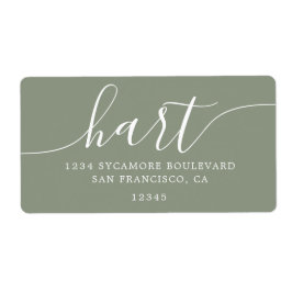 Modern Sage Grönt Script Family Returadress Fraktsedel