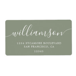 Modern Sage Grönt Script Family Returadress Fraktsedel