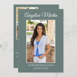 Modern Sage Grönt Studenten 3 fotoklass 2022