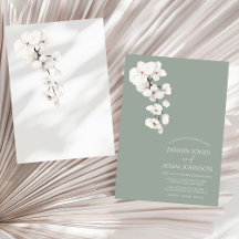 Modern Sage Grönt White Orchid Bröllop