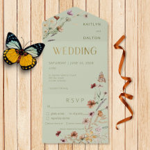 Modern Sage Grönt WildblomBouquet Middag