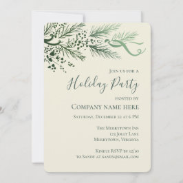 Modern Sage Hand plockade Gräs Business Julfest Inbjudningar