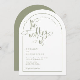 Modern Sage Handskriftlig Calligraphy-skript Bröll Inbjudningar